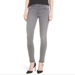 DL1961 Florence skinny mid rise instasculpt grey raw hem